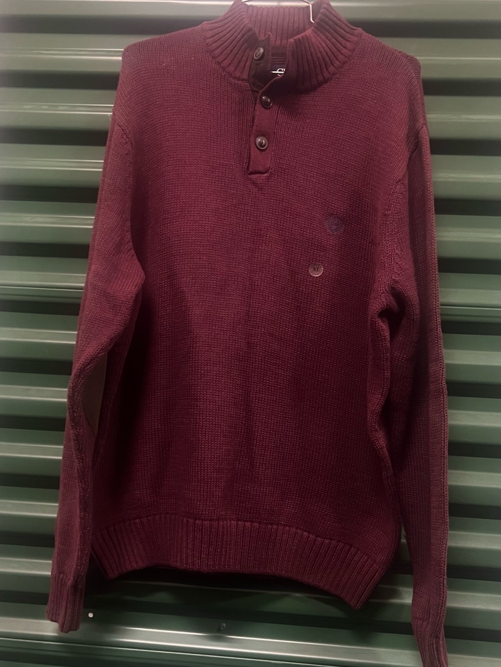 Chaps Men's Burgundy Neck Knit Sweater Size XL
